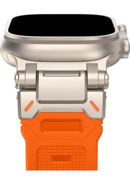 Apple Watch 11 10 46MM 9 8 7 6 Se Ultra Uyumlu 49-46-45-44-42MM Metal Pimli Tokalı Premium Silikon Kordon – Dayanıklı Spor Rubber Kayış fırsatları