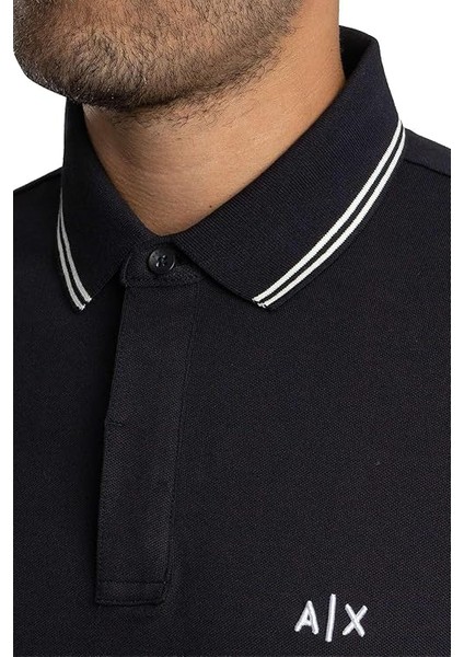 Erkek Regular Fit Yakası Çizgili Polo Yaka T-Shirt - Lacivert fırsatları