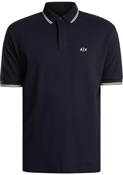 Erkek Regular Fit Yakası Çizgili Polo Yaka T-Shirt - Lacivert indirimleri