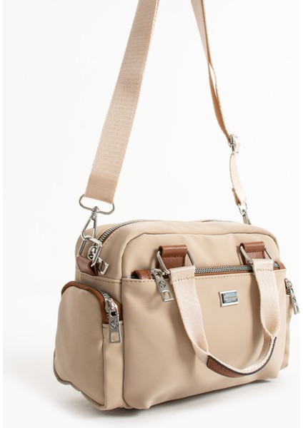 Sanmorris Glc Gold Detaylı 3 Bölmeli Omuz ve Çapraz Çanta