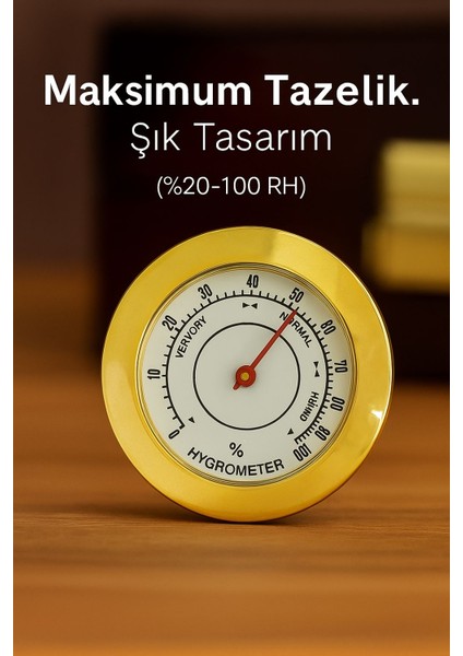 Hygrometer Gold Puro Kutusu Saati Nem Ölçer Saat THR146X fırsatları