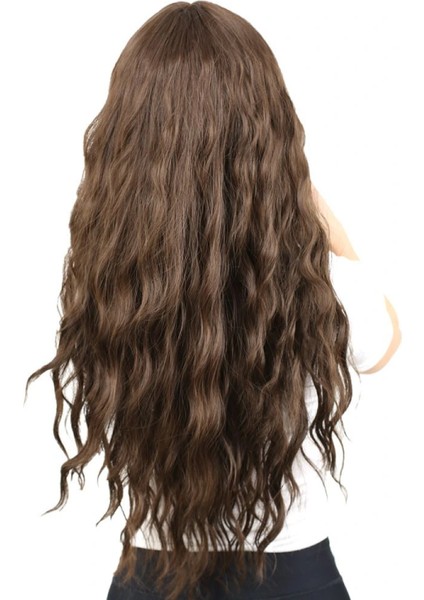 Perçemli Uzun Su Dalgası Fiber Sentetik Peruk- Açık Kahve fırsatları