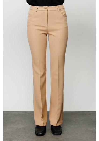 Kadın Ispanyol Paça Pantolon-Camel fiyatları
