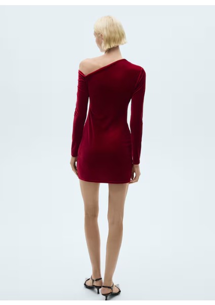 Asimetrik Kadife Elbise fırsatları