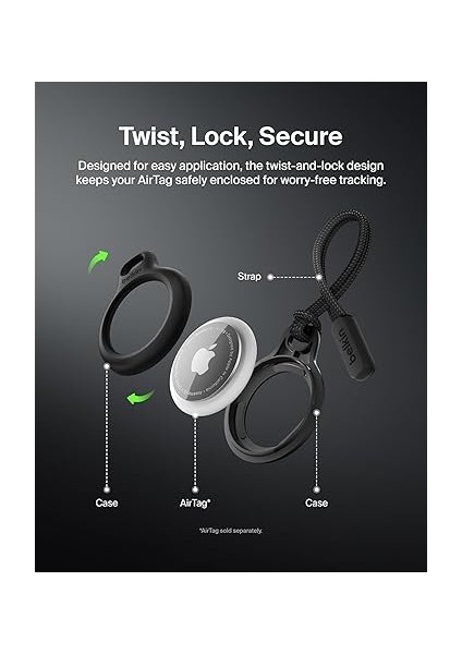 Airtag Için Anahtarlıklı Kılıf - Siyah fırsatları