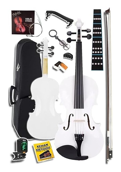 HGA44WH-PAK Beyaz 4/4 Tam Boy Keman Seti (Yastık Tuner Susturucu Çanta Yay Reçine) fiyatları