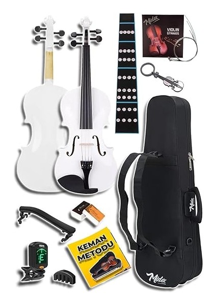 HGA44WH-PAK Beyaz 4/4 Tam Boy Keman Seti (Yastık Tuner Susturucu Çanta Yay Reçine) fırsatları