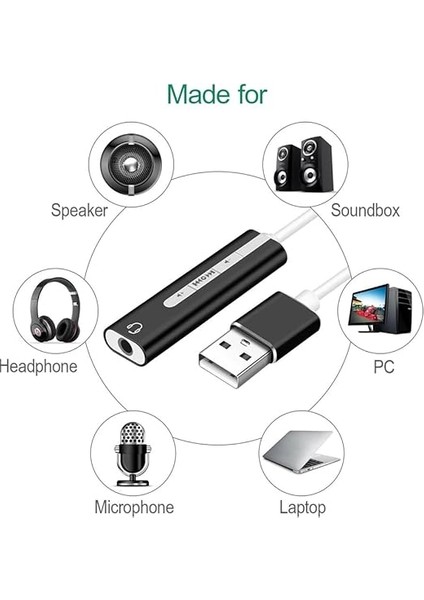 5072 7.1 USB Harici Ses Kartı 3.5 mm Çevirici Dönüştürücü Ses Kartı fırsatları