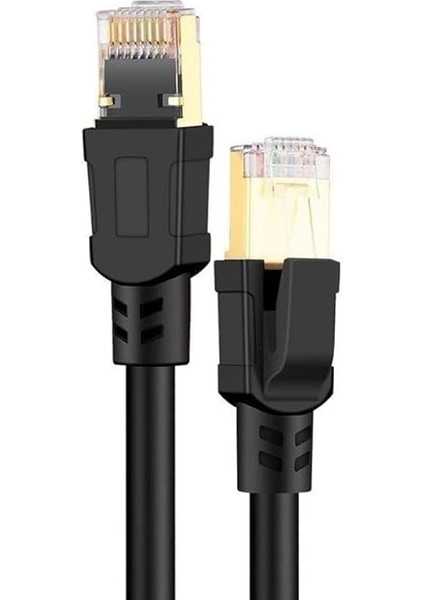 Tkz 1752 Cat8 10 Metre 40GBPS S/ftp 2000MHZ Yüksek Hızlı 26 Awg Kablo, S/ftp Esnek Korumalı Bükümlü Çift 25/40 Gb/sn RJ45 8P8C Altın Kaplama Cat8 Internet Kablosu (10 Metre Cat8 1752)