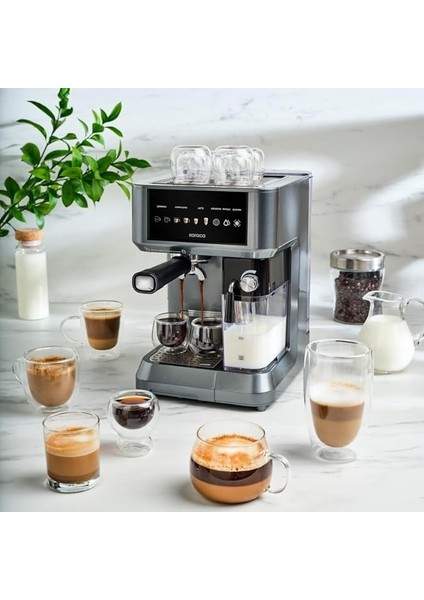 Mycaffe Barista S10 Entegre Süt Hazneli, Espresso, Latte ve Cappuccino Makinesi Galaxy Grey