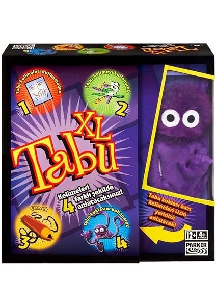 Gaming Tabu Xl Kutu Oyunu, 4 Farklı Oyun Alternatifi, Klasik Oyunun Yanı Sıra Çizerek, Tabu Kuklasıyla Anlatarak ve En Fazla 15 Kelime Kullanarak Tabu Oynayın fırsatları