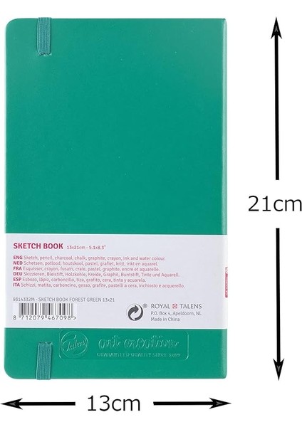 Art Creation Japan Eskiz Defteri 80 Sayfa, 13 cm x 21 Cm, Orman Yeşili modelleri