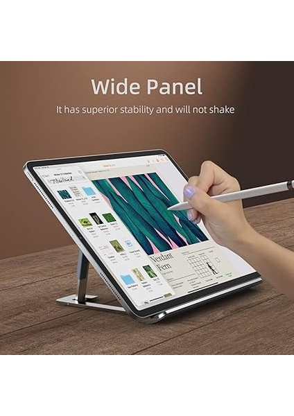 Tablet Standı Katlanabilir ve Ayarlanabilir, Alüminyum Alaşımlı Masaüstü Tutucu Çizim Standları iPad 7 - 12.9 Için Dock, Katlanabilir Cep Telefonları, Yüzeyler Vb. (Gümüş) modelleri