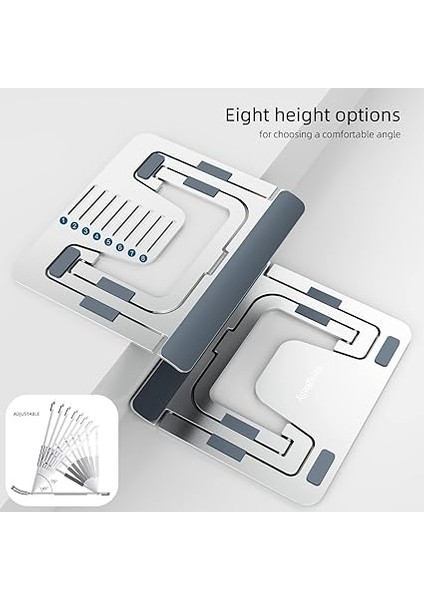 Tablet Standı Katlanabilir ve Ayarlanabilir, Alüminyum Alaşımlı Masaüstü Tutucu Çizim Standları iPad 7 - 12.9 Için Dock, Katlanabilir Cep Telefonları, Yüzeyler Vb. (Gümüş) fırsatları