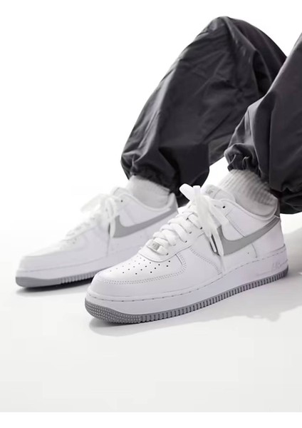 Air Force 1 Low Af1 Unisex Leather Sneaker Hakiki Deri Unisex Günlük Spor Ayakkabı Beyaz Gri modelleri