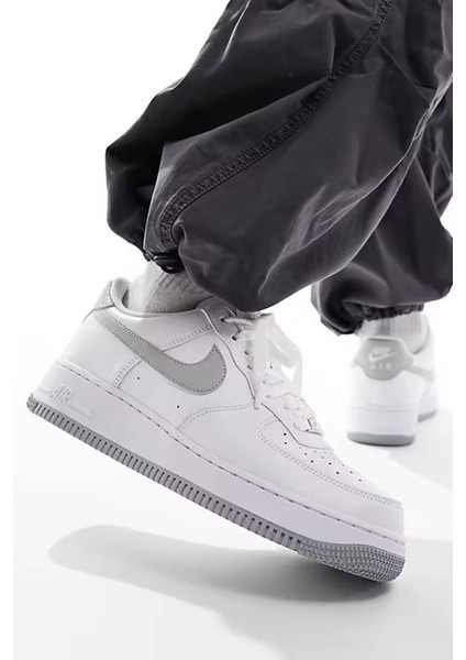 Air Force 1 Low Af1 Unisex Leather Sneaker Hakiki Deri Unisex Günlük Spor Ayakkabı Beyaz Gri fırsatları