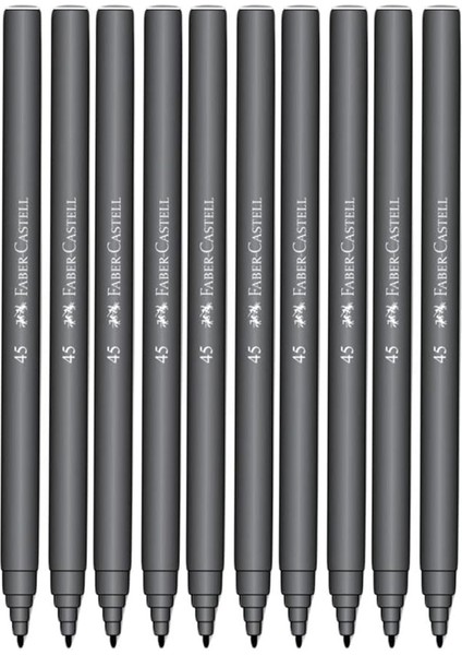 Iğne Uçlu Keçeli Kalem Seti, 10’lu, Siyah Renk, Havalandırmalı Kapak, Kağıt ve Karton Yüzeyler Için Uygun