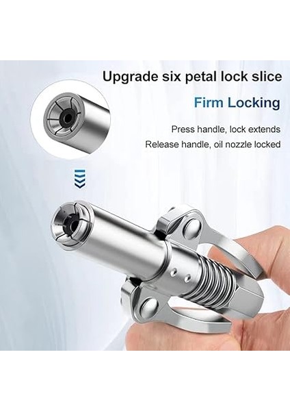 Gres Tabancası Ağızlığı, Hortumlu, Paslanmaz Çelik, Gres Tabancası Kavraması, M6-M14 Yağ Başlığı, Kullanılabilir G Kavrama, Gres Tabancası | 1/8 Inç Npt | 10000 Psi Daha Az Çaba Sarf Eden Iç Dişli fırsatları