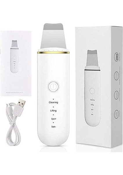 Yüz Temizleyici - Akne Giderme Cihazı, Peeling Spatula Beyaz