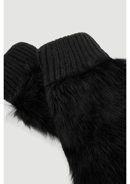 Ribana Detay Kürk Eldiven - Siyah fiyatları