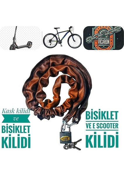 Caro (1204) Bisiklet Kilidi Kask Kilidi Scooter Kilidi 100 cm fiyatları