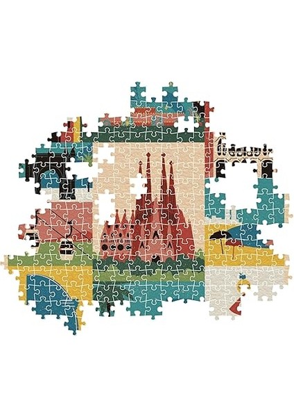 - 39847 - Style In The City Puzzle Barcelona - 1000 Pezzi - Puzzle Adulti, Puzzle Città, Illustrazioni D'autore, Verticale, Divertimento Per Adulti, Made In Italy indirimleri