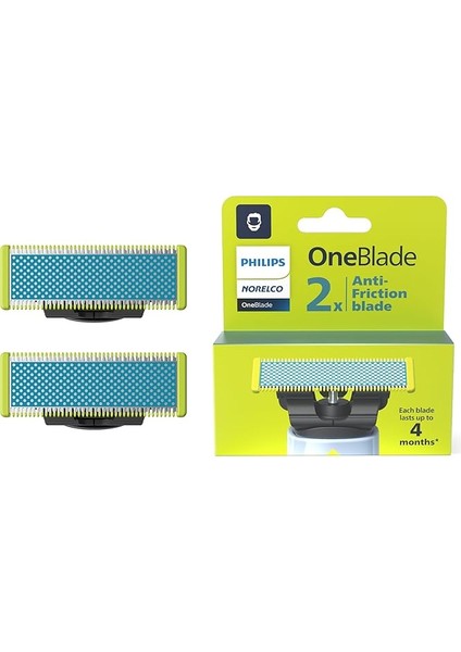 Norelco Orijinal Oneblade Sürtünme Önleyici Yedek Bıçaklar, 2 Adet, QP225/80