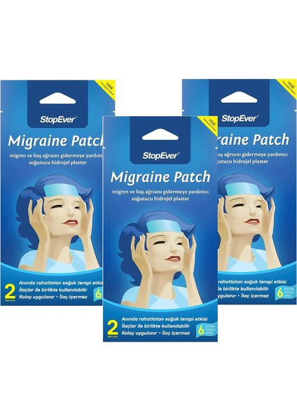 Stopever Cooling Patch – Soğutucu Hidrojel Plaster 3'lü Paket | Ilaç Içermeyen Alın Bölgesi Ferahlatıcı | 6 Saat Etkili | (3 x 2) Adet fiyatları