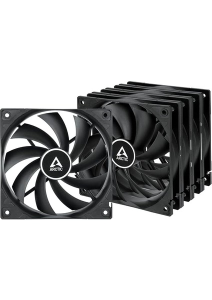F12 (5 Adet) - Pc Fanı, 120 mm Standart Kasa Fanı, Sessiz Fan, Standart Gövdeli Kasa Fanı, Itme Veya Çekme Konfigürasyonu Mümkündür, 1350 Rpm - Siyah