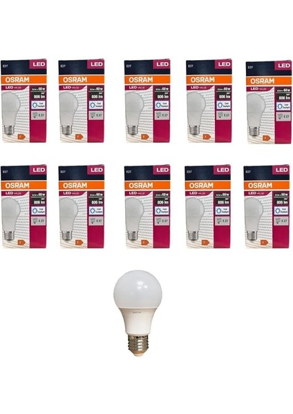 8.5 Watt LED Ampul 6500K Beyaz E27-10 Adet