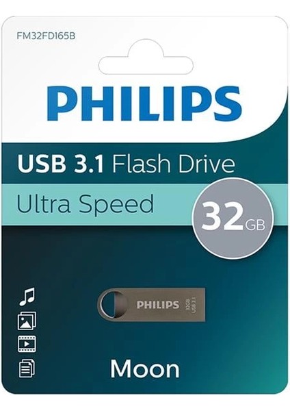 Moon Serisi 32GB USB 3.1 Ultra Hızlı Metal Flash Bellek (FM32FD165B/00)