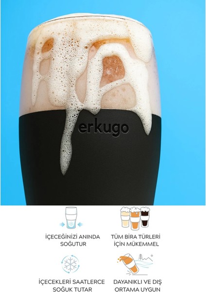 Soğutucu Jelli Dondurulabilir Bardak – Çift Cidarlı, 470 ml, BPA’sız Akrilik Bardak (Siyah Bantlı Tasarım)