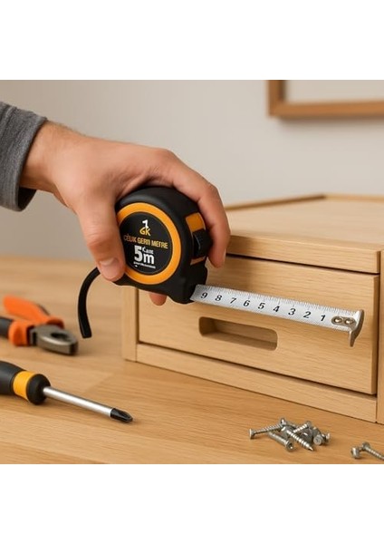 5m Otomatik Frenli Şerit Metre – 25MM Genişlik, Manyetik Uç, Dayanıklı Gövde modelleri