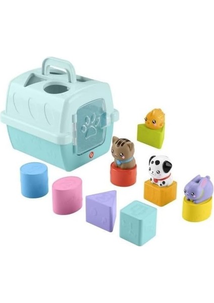 Hayvan Dostlarımın Çantası Fisher-Price Şirin Dostlar Hayvan Dostlarımın Çantası, Bebekler ve Yürüme Çağındaki Çocuklar Için Şekil Eşleştirme Oyuncağı, 8 Blok HTW93