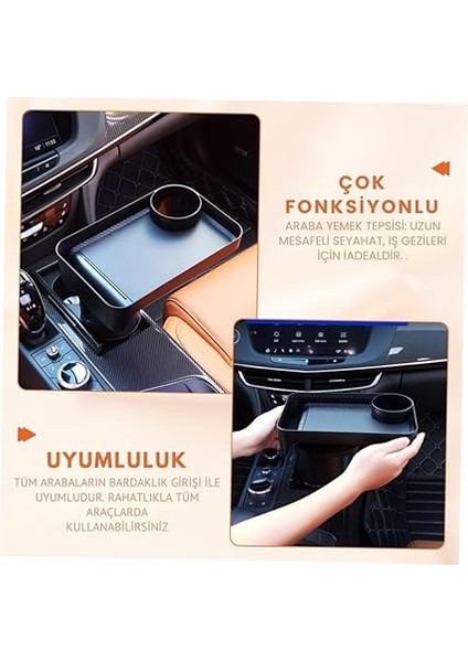 Araç Içi Ayarlanabilir Bardak ve Tepsi Standı, Çok Amaçlı Dönebilen Tepsi, Cüzdan, Bozuk Para Tepsisi fiyatları