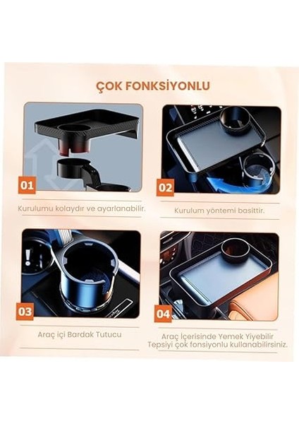 Araç Içi Ayarlanabilir Bardak ve Tepsi Standı, Çok Amaçlı Dönebilen Tepsi, Cüzdan, Bozuk Para Tepsisi modelleri