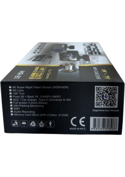 Rose Mr-81 2 Kameralı LED Ekranlı Gece Görüşlü 4k+2k Araç Içi ve Arka Wi-Fi Uzaktan Izleme Kamera modelleri