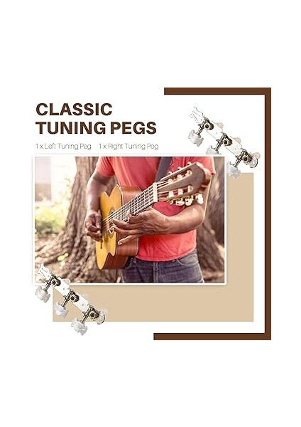 One Pair Guitar Tuning Pegs Machine Tuners White For Classic Guitar Guitar Part Accessories fiyatları