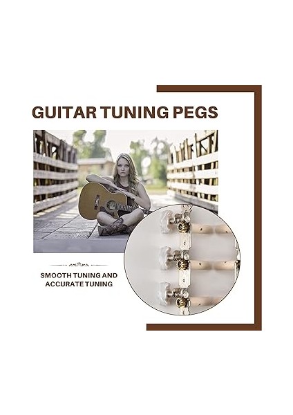 One Pair Guitar Tuning Pegs Machine Tuners White For Classic Guitar Guitar Part Accessories fırsatları