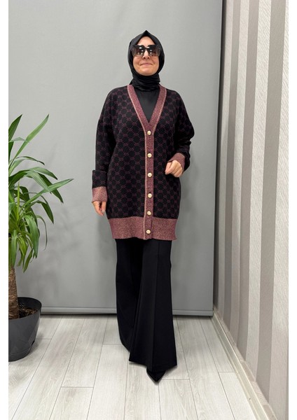 Hırka Siyah-Mürdüm 26KOBHRK3083