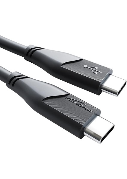 – Usb-C Kablosu, USB 2.0 – 2 M (Usb-C - Usb-C, Veri Kablosu/şarj Kablosu, Güç Dağıtımı ile 480 Mbit/s ve 100 W'a Kadar Şarj Akımı/pd 3, Entegre Çip, Siyah)