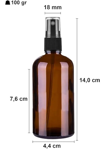 100 ml Siyah Spreyli Amber Cam Şişe 100 cc Sızdırmaz Kapaklı Fısfıs Kahverengi Cam Şişe 6 Adet fiyatları