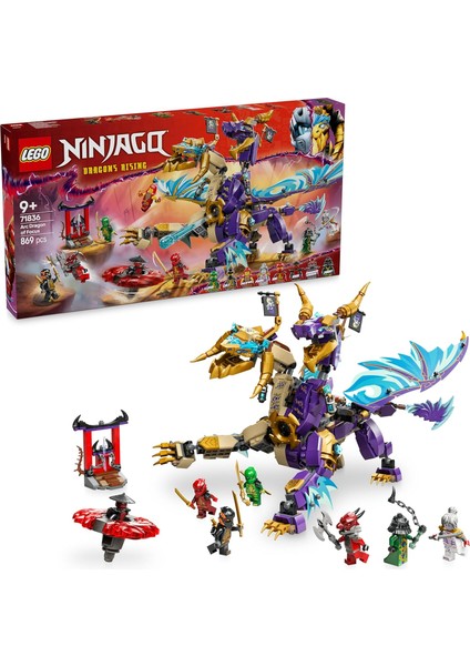 Odak Ark Ejderhası 71836-9 Yaş Üzeri Kız ve Erkek Çocukları Için 8 Minifigürü ve 1 Spinjitzu Topaç Aracı Içeren Yaratıcı Oyuncak Yapım Seti, Çocuklar Için Hediye Fikri (869 Parça)