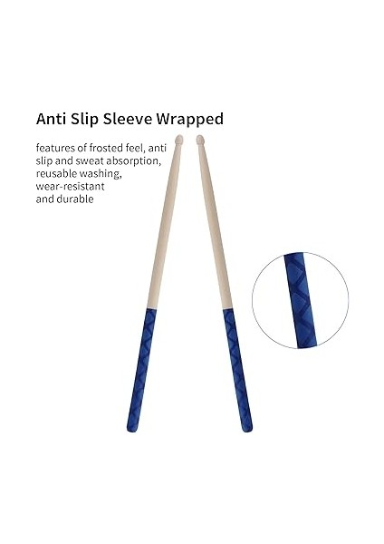 1 Çift Baget 5A Kaymaz Baget Kaymaz Bagetler Akçaağaç Ahşap Bagetler Kaymaz Sarılmış Saplı Üçgen Uç Müzik Aleti Davul Seti Aksesuarları indirimleri