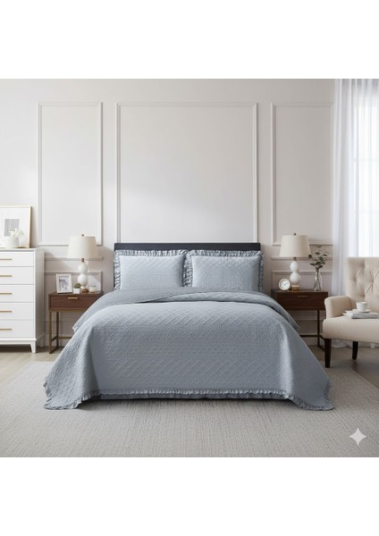 Kapitoneli Yatak Örtüsü Çift Kişilik Roma A.gri modelleri