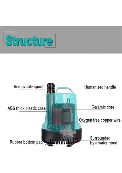 18W Dalgıç Pompa Çeşmesi Pompası Akvaryum Su Pompası Tank Çeşmesi 360 ° Su Emme Düşük Su Seviyesi Tasarımı Düşük Gürültü modelleri