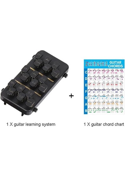 Gitar Akor Eğitmeni 18 Düğmeli Gitar Akorları Öğrenme Sistemi Uygulama Yardımcı Aracı Aletleri Aksesuarları fırsatları