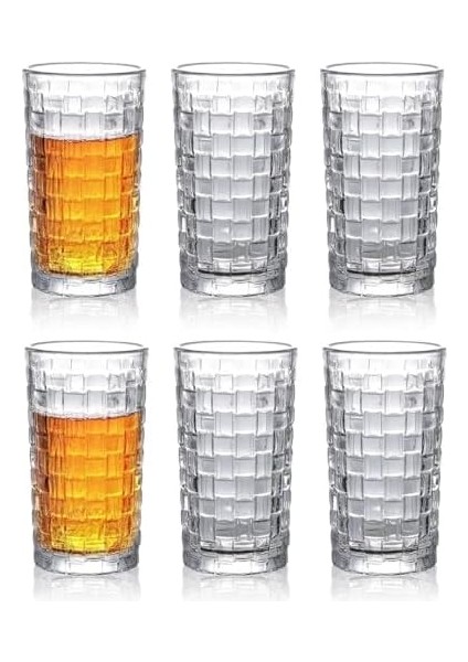 400ML,KABARTMA Dokuma Desenli 6 Adet Uzun Cam, ve Soğuk Kokteyller,buzlu Içececekler Için Kibar Şık Ergonomik Tasarım Borosilikat Cam modelleri