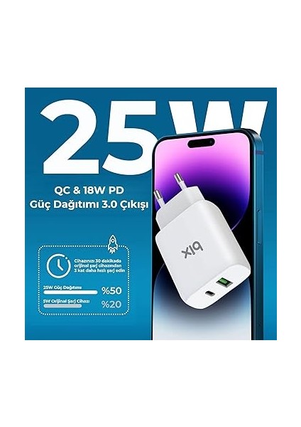 ZH-2U41T 25W Pd 3.0 Type-C & Usb-A Çift Bağlantı Noktalı Hızlı Şarj Adaptörü, Huawei, iPhone 15/14/13/12/pro Max, iPad Air/pro ve Daha Fazlası ile Uyumlu fiyatları