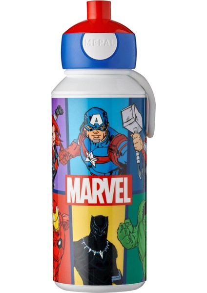 - Pop-Up Campus Içecek Şişesi, Su Şişesi, Okul Için Sızdırmaz Şişe, Tekrar Kullanılabilir, Bpa Içermez ve Bulaşık Makinesinde Yıkanabilir, 400 Ml, Avengers